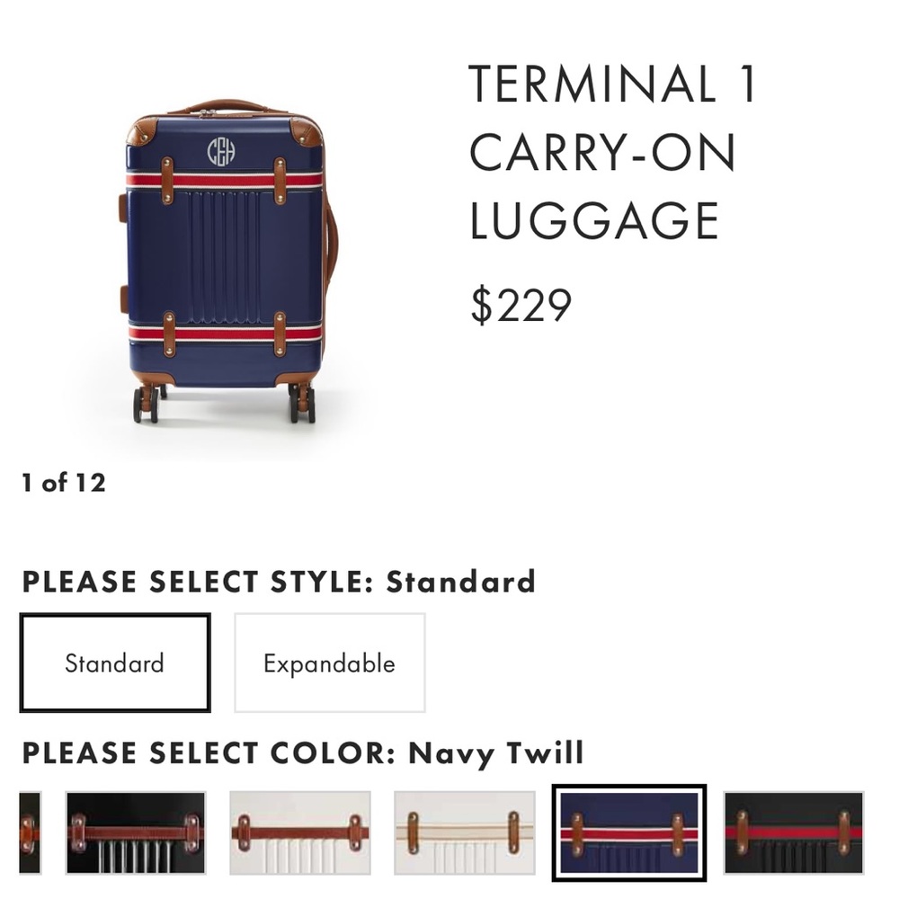 NWT Mark & Graham Terminal 1 Carryon in Navy Twill